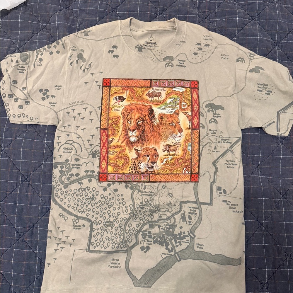 Hanes Beige Graphic T-Shirt- animal kingdom- Disney